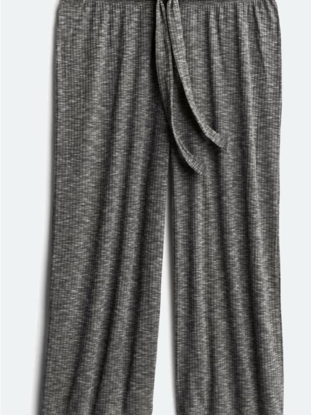 bobeau Heathered Gray Knit Wide-Leg Pants